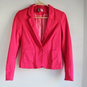 Divided by H&M Sz 4 Pink One Button Blazer Jacket